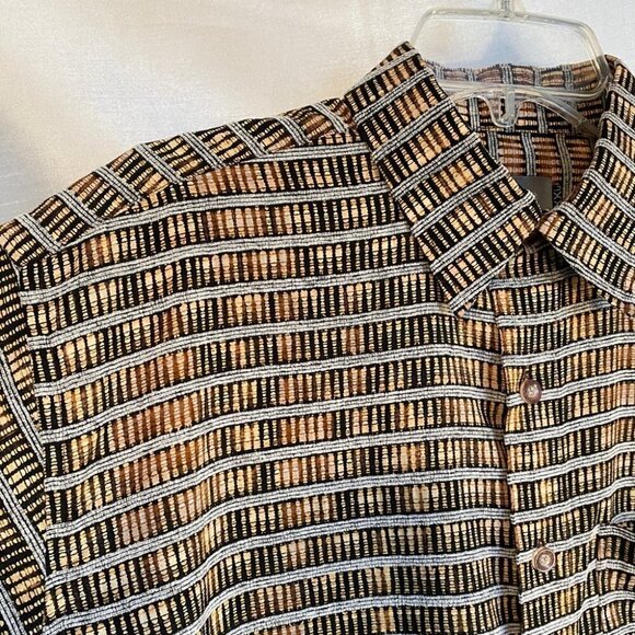 MileStone Authentic Sepia Toned Long  Sleeve Dress Shirt Mens XXLg - Picture 5 of 15